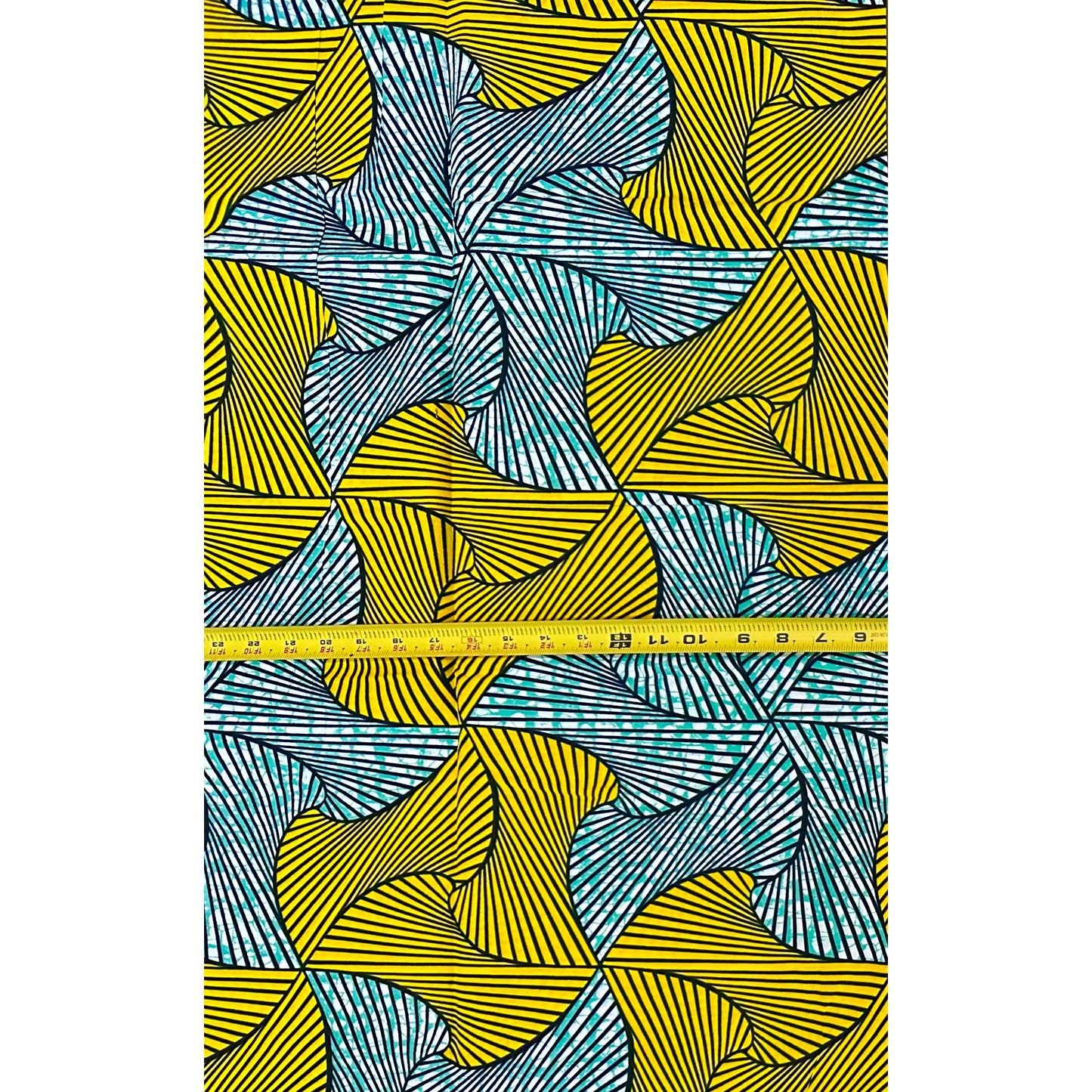 African Print Fabric/ Ankara - Yellow, Green 'Spinderella', YARD or WHOLESALE