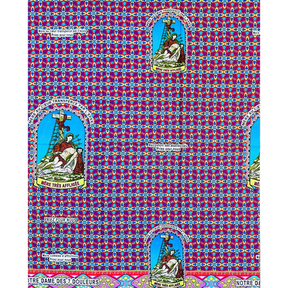 African Print Fabric/ Ankara - Purple, Blue, Red, Yellow 'Faith Does Not Break,’ 1 YARD