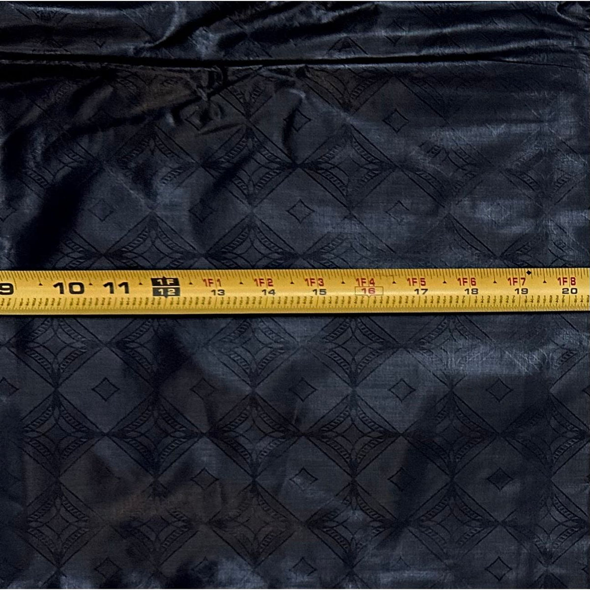 African Bazin (Brocade) Fabric - Black, "Veritas" Per Yard