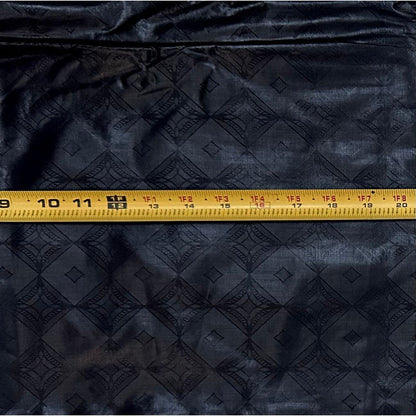 African Bazin (Brocade) Fabric - Black, "Veritas" Per Yard