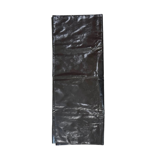African Bazin (Brocade) Fabric - Black, "Petit Floret" Per Yard