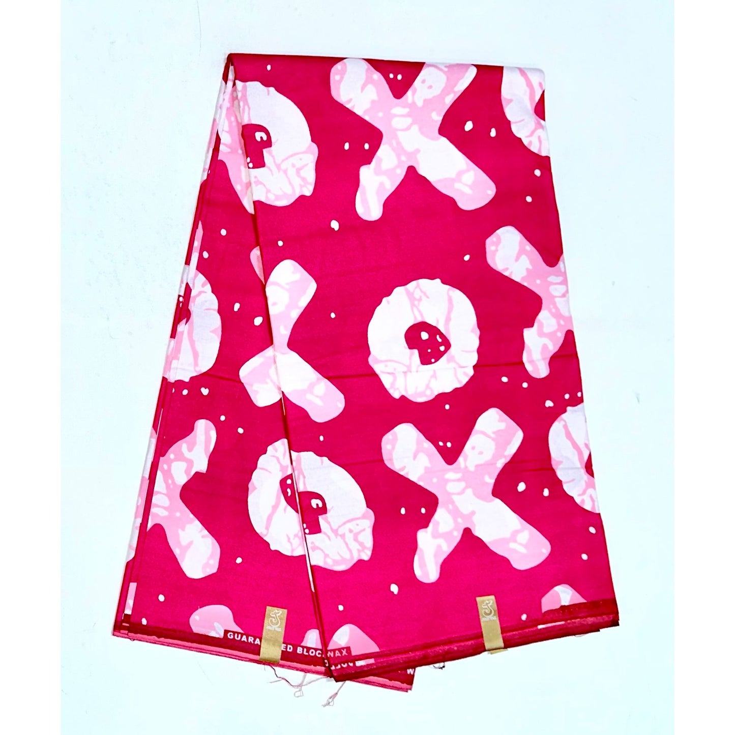 African Print Fabric/ Ankara - Pink, White 'Kiss & Kulture', Per Yard or Wholesale