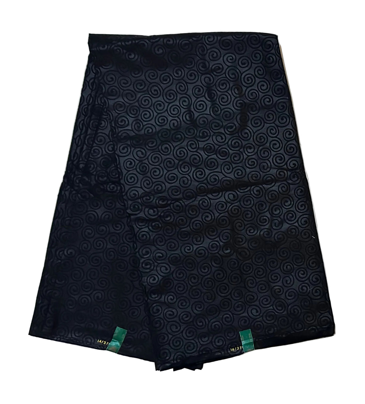 African Print Fabric/ Ankara - Solid Black, Embossed “Obsidian Swirl” Per Yard or Wholesale