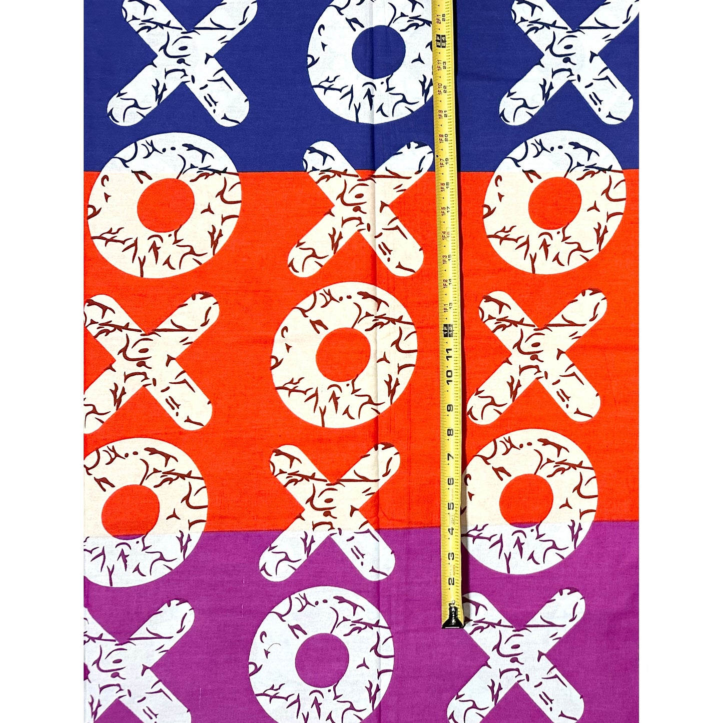 African Print Fabric/ Ankara - Purple, Orange, Blue, White 'Kiss & Kulture Block', Yard or Wholesale