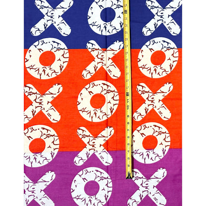 African Print Fabric/ Ankara - Purple, Orange, Blue, White 'Kiss & Kulture Block', Yard or Wholesale