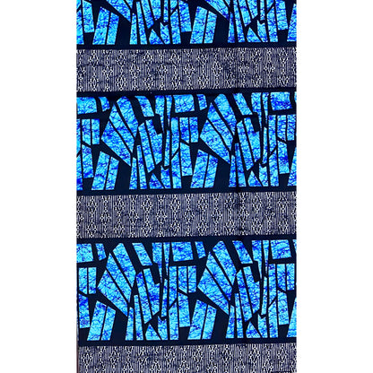African Print Fabric/ Ankara - Blue, Black 'Eku Prism', Per Yard or Wholesale