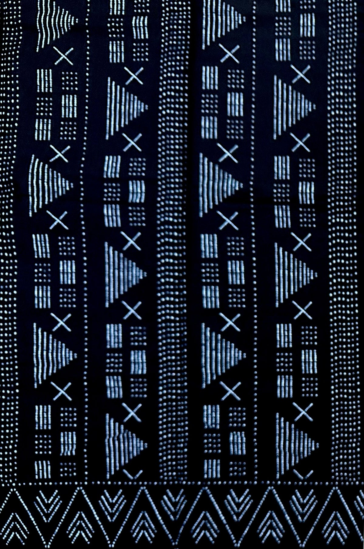 African Print Fabric/ Ankara - Black, Indigo “Dogon Sparkle', Yard or Wholesale