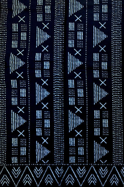 African Print Fabric/ Ankara - Black, Indigo “Dogon Sparkle', Yard or Wholesale