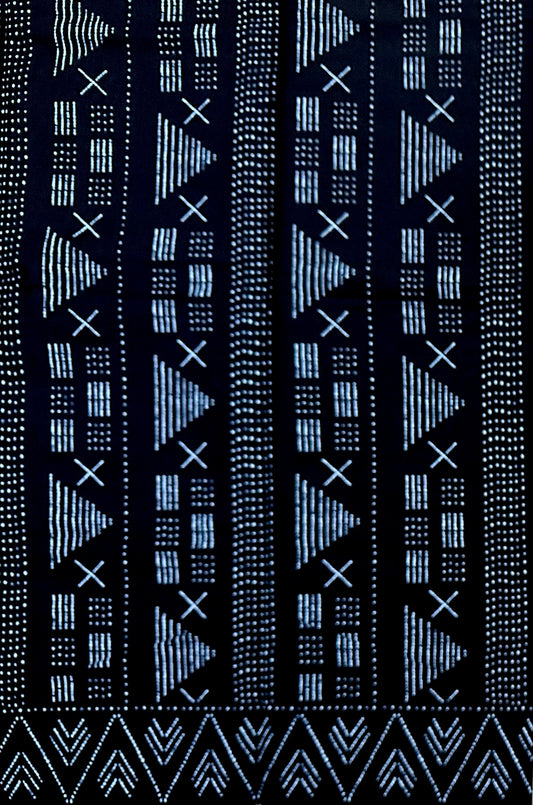 African Print Fabric/ Ankara - Black, Indigo “Dogon Sparkle', Yard or Wholesale