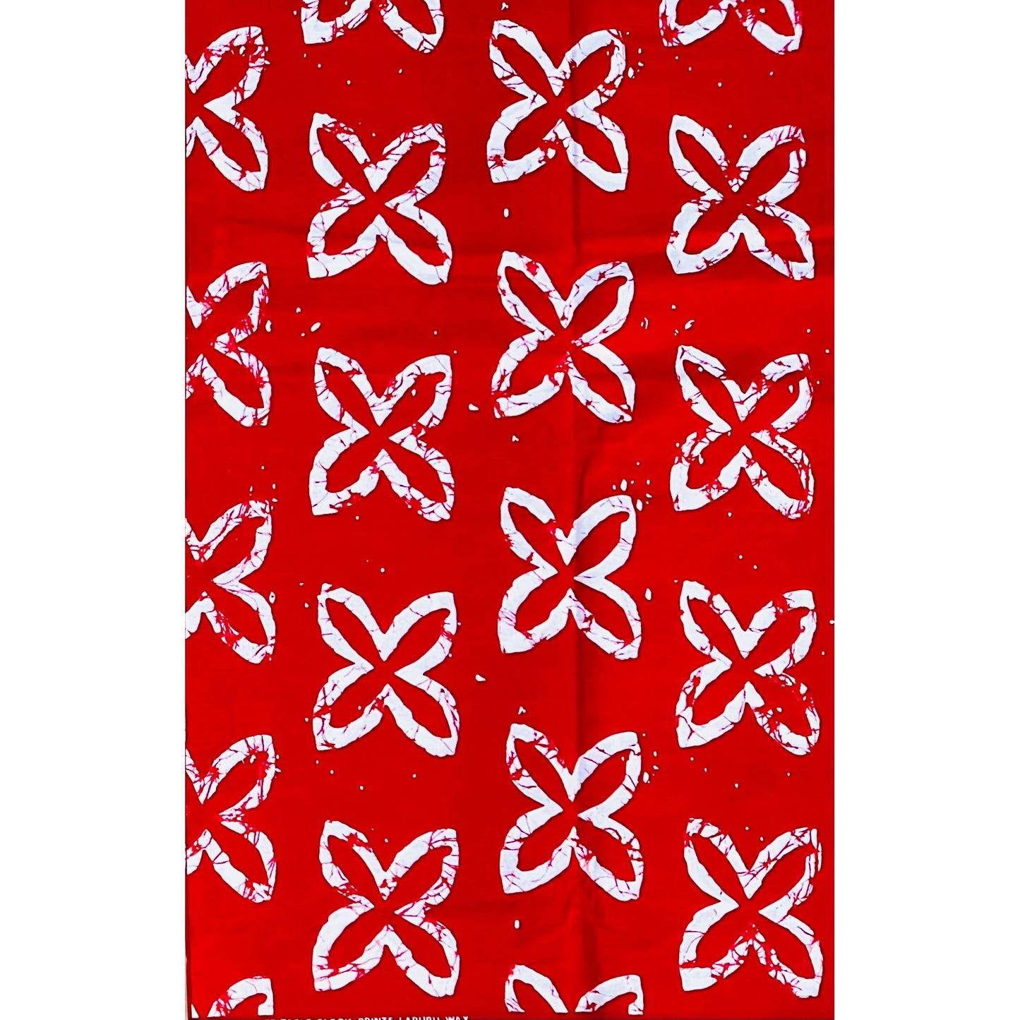 African Print Fabric/ Ankara - Red, White 'Ori Ire' Design, YARD or WHOLESALE