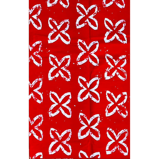 African Print Fabric/ Ankara - Red, White 'Ori Ire' Design, YARD or WHOLESALE
