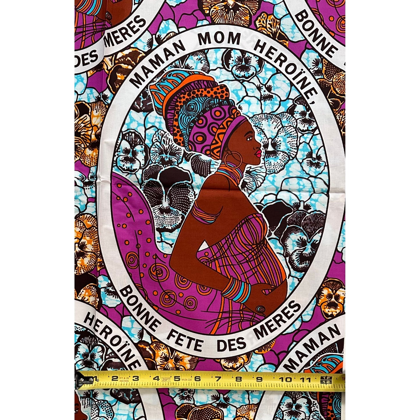 African Print Fabric/ Ankara - Purple, Blue 'Heroine,’ YARD