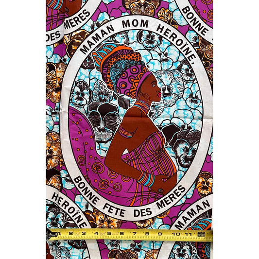 African Print Fabric/ Ankara - Purple, Blue 'Heroine,’ YARD