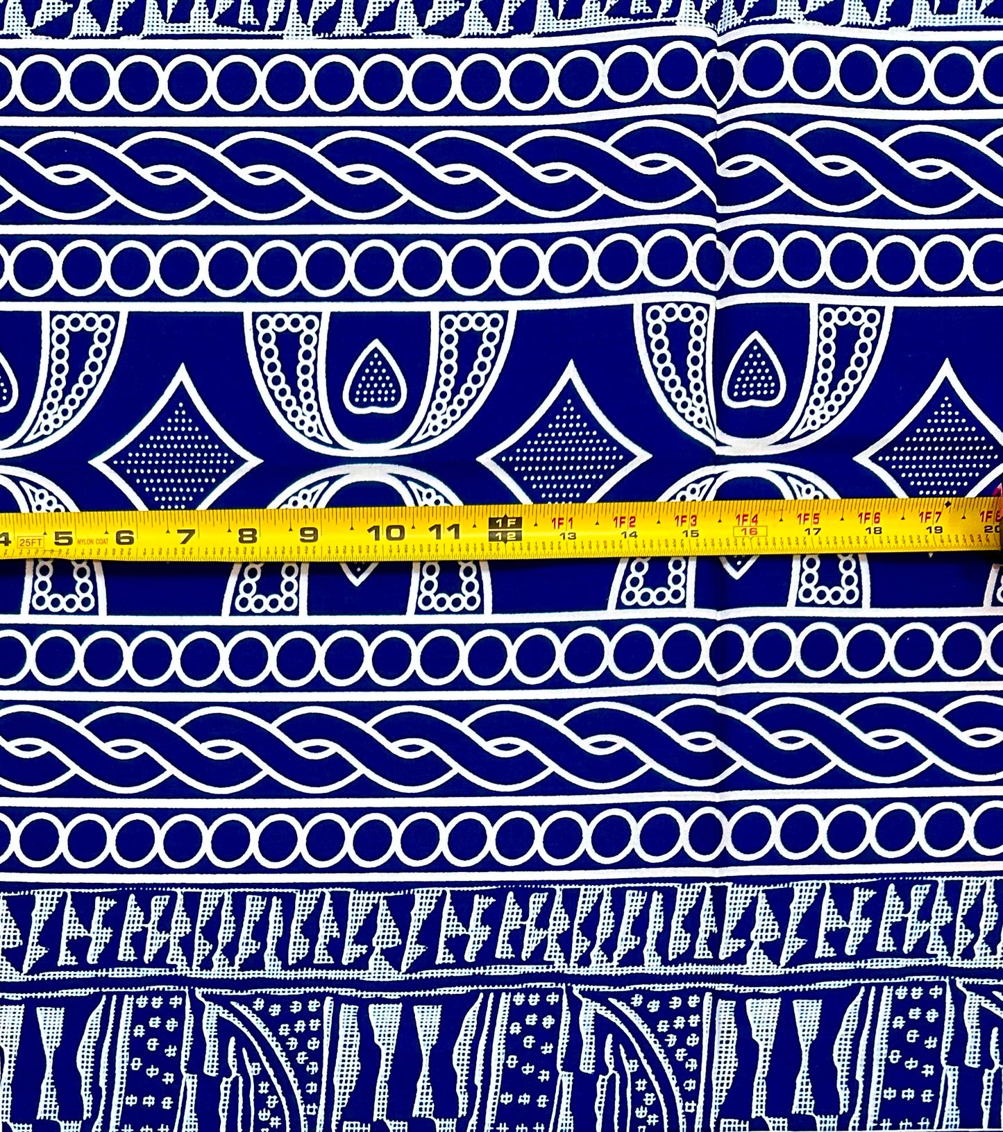 African Print Fabric/ Ankara - Blue, White 'Sunday Best', 1 Yard
