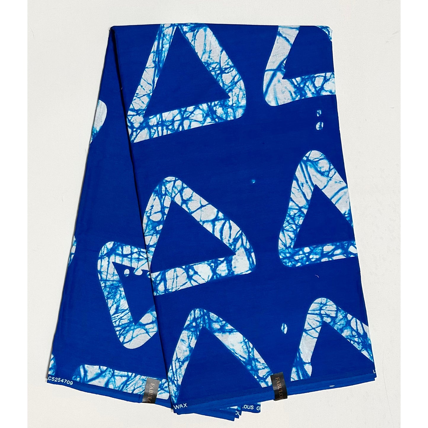 African Print Fabric/ Ankara - Blue, White 'Adire Sky', Per Yard or Wholesale