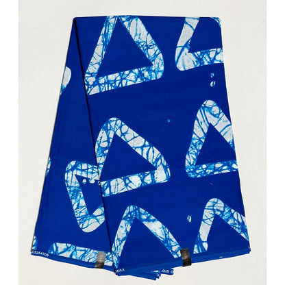 African Print Fabric/ Ankara - Blue, White 'Adire Sky', Per Yard or Wholesale