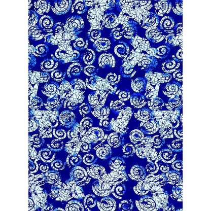 African Print Fabric/ Ankara - Blue, White 'Tide & Truth' Design, YARD or WHOLESALE
