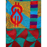 African Fabric/ Woven Kente - Teal, Red, Purple, Marigold “Addae”, 6 Yards