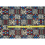 African Print Fabric/ Ankara - Black, Red, Blue, Beige 'Tafui ' Design, YARD or WHOLESALE