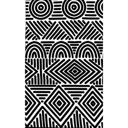 African Print Fabric/ Ankara - White, Black 'Wakanda Cipher’, YARD or WHOLESALE