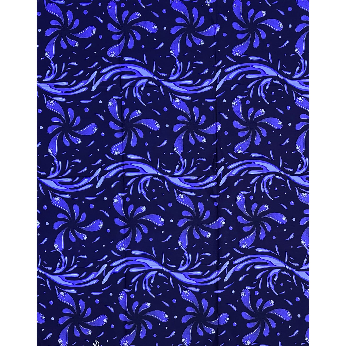 African Print Fabric/ Ankara - Purple, Navy 'Unapologetic Flow', ~1 YARD