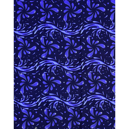 African Print Fabric/ Ankara - Purple, Navy 'Unapologetic Flow', ~1 YARD