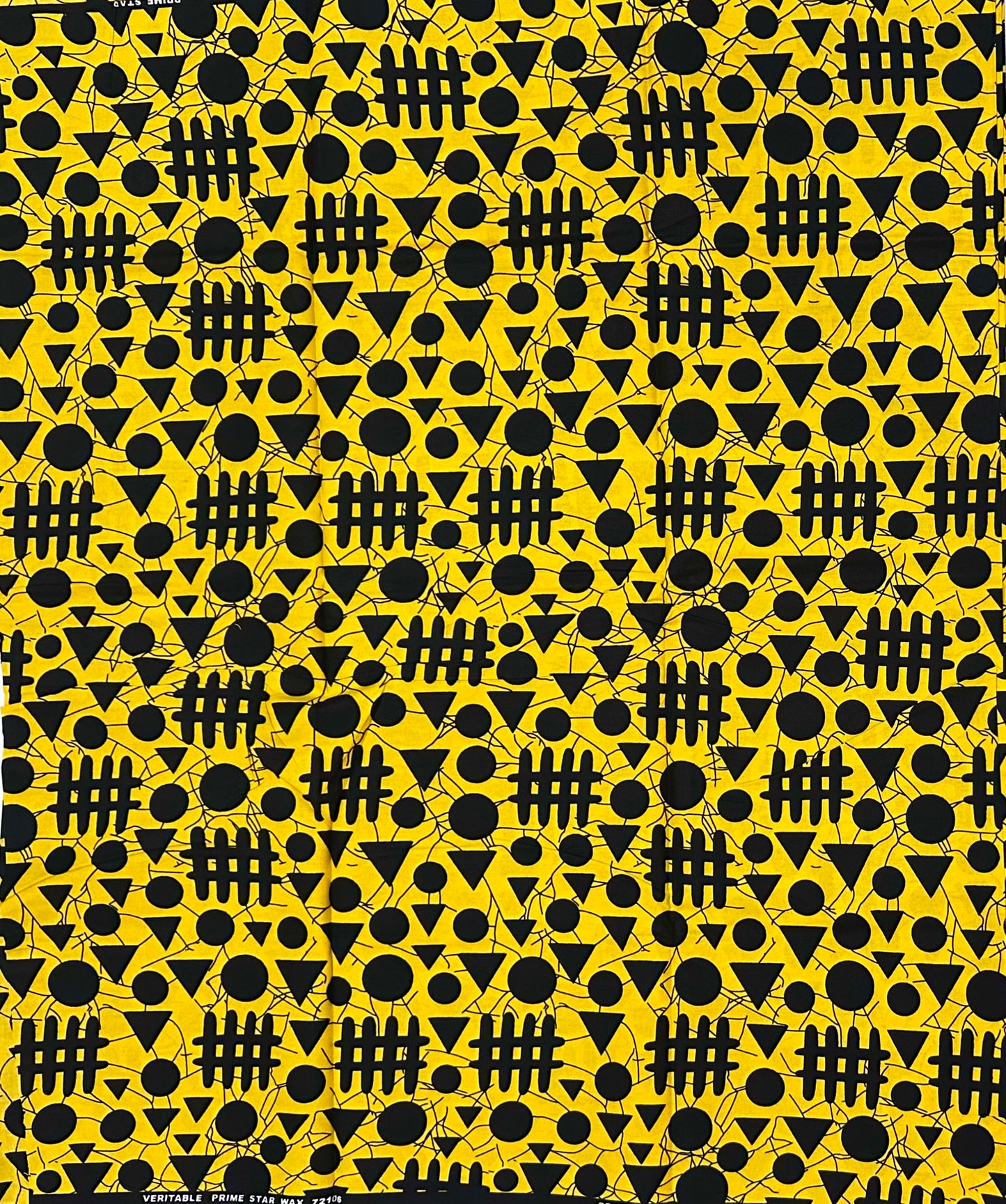 African Print Fabric/ Ankara - Yellow, Black "Kigali Traffic", Yard or Wholesale