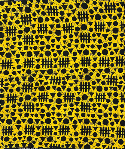 African Print Fabric/ Ankara - Yellow, Black "Kigali Traffic", Yard or Wholesale