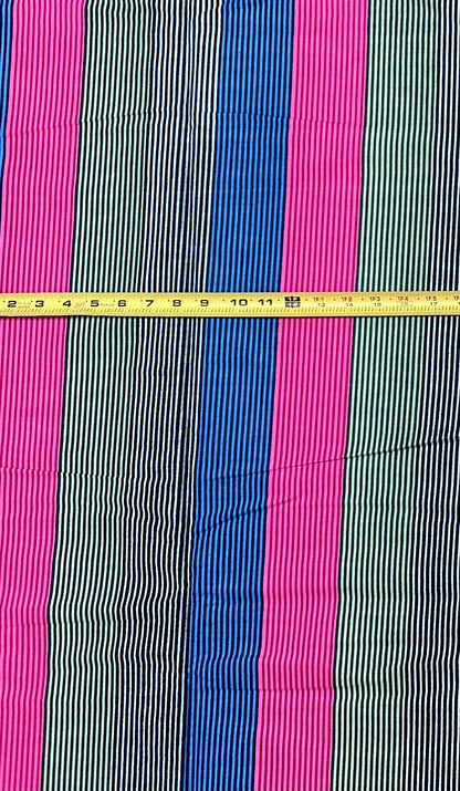 African Print Fabric/ Ankara - Pink, Green, Blue 'Good Company', YARD or WHOLESALE