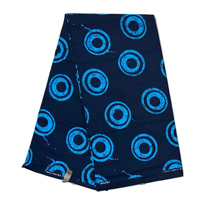 African Print Fabric/ Ankara - Shades of Blue 'The B-Side' Design, Yard or Wholesale