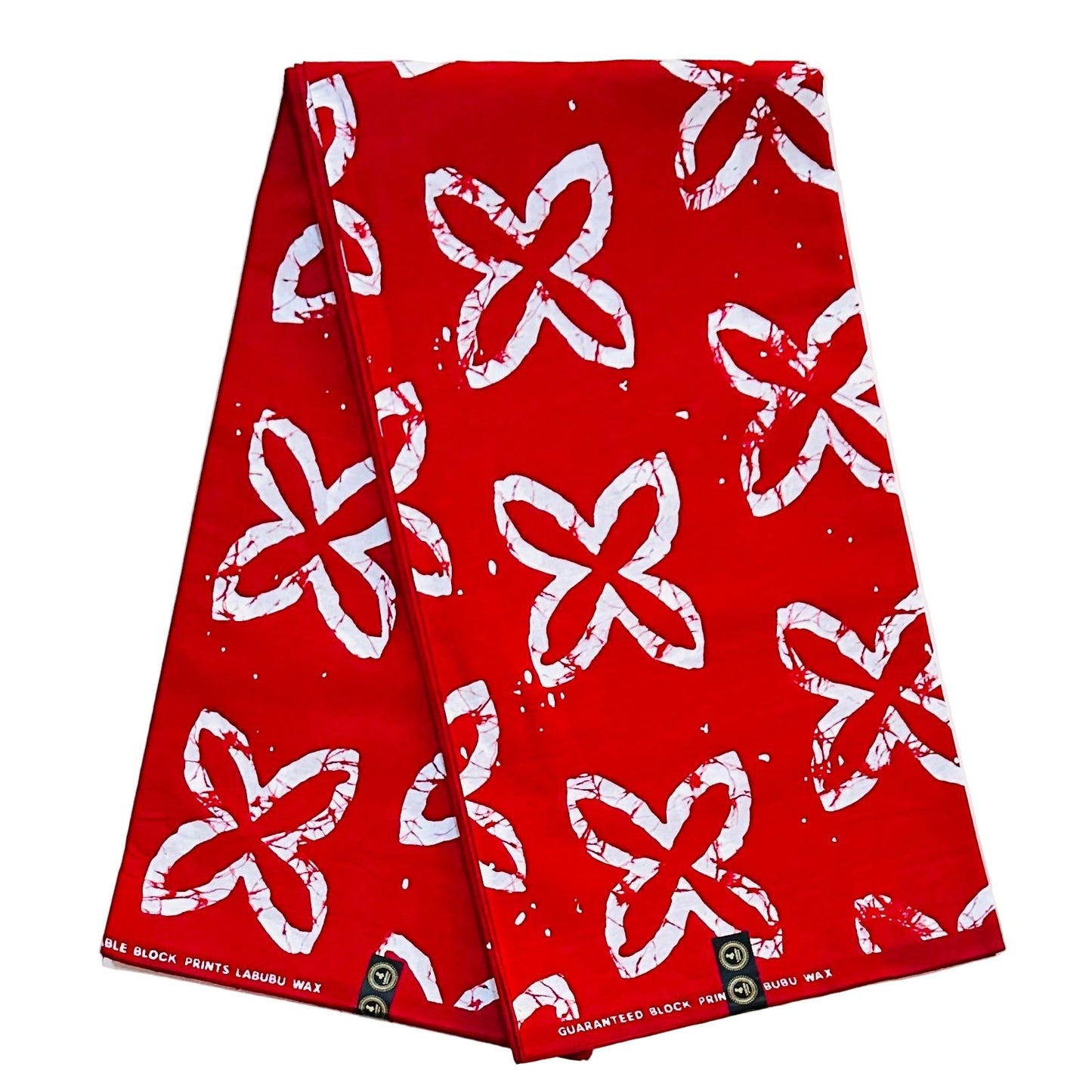 African Print Fabric/ Ankara - Red, White 'Ori Ire' Design, YARD or WHOLESALE