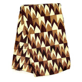 African Fabric/ Woven Kente - Brown, Beige, Metallic Gold “Efuru”, 4 Yards