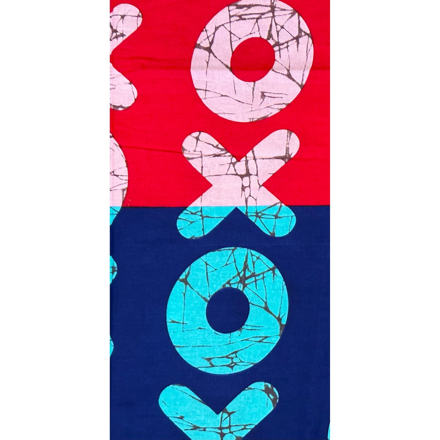 African Print Fabric/ Ankara - Red, Blue, Green 'Kiss & Kulture Block', Yard or Wholesale