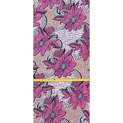 African Print Fabric/ Ankara - Purple, Pink, Navy 'Sadebelle,’ YARD or WHOLESALE