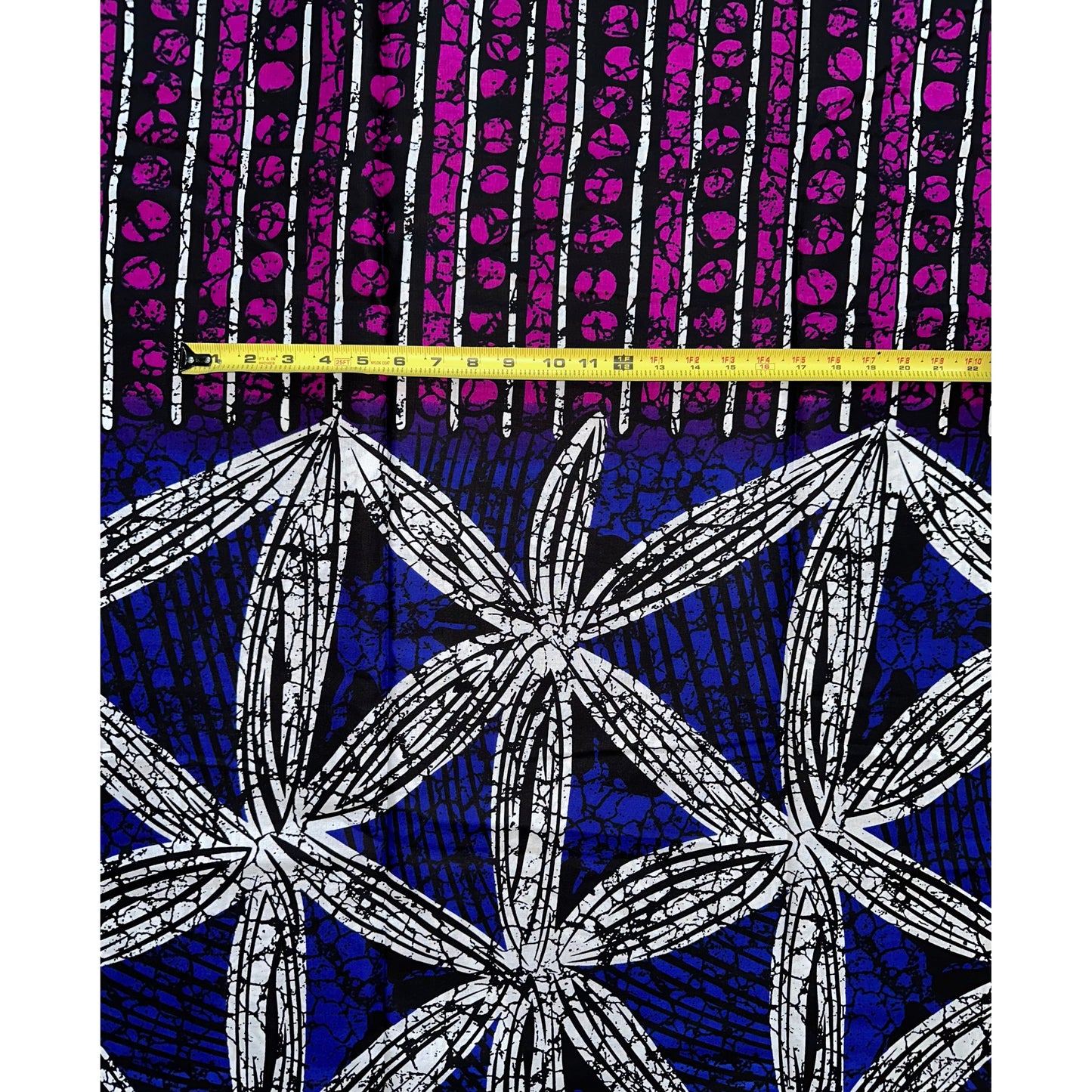 African Print Fabric/ Ankara - Purple, Blue 'Floral Conexão’ YARD or WHOLESALE