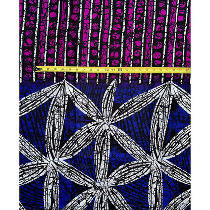 African Print Fabric/ Ankara - Purple, Blue 'Floral Conexão’ YARD or WHOLESALE