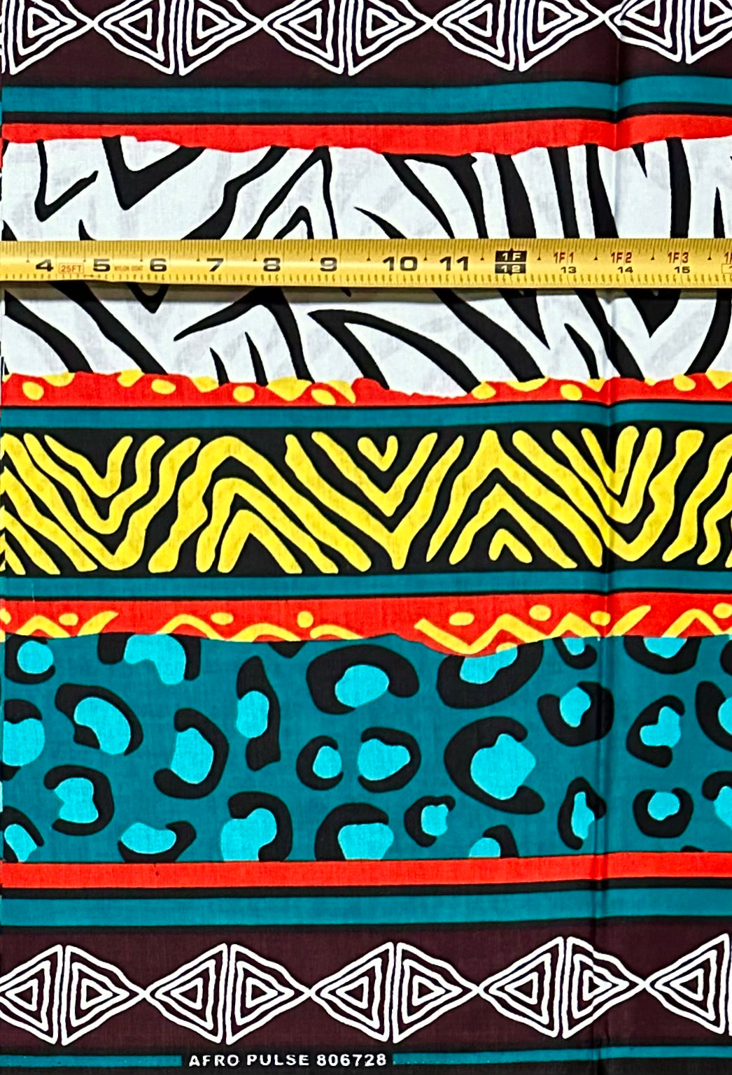 African Print Fabric/ Ankara - Teal, Orange, Yellow, Black "Zoko", Yard or Wholesale