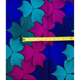 African Print Fabric/ Ankara - Purple, Teal, Blue 'Chisara' Design, YARD or WHOLESALE