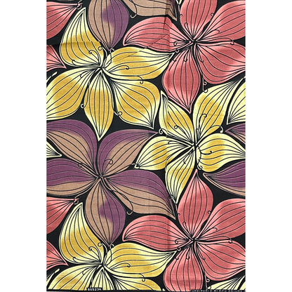 African Print Fabric/Ankara - Purple, Pink, Beige 'Sweet Magnolia', YARD or WHOLESALE