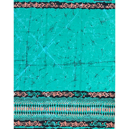 African Print Fabric/ Ankara - Turquoise, Pink, Black 'Amai Aqua', 1 YARD