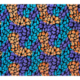 African Print Fabric/ Ankara - Black, Blue, Orange, Purple 'Nkali Echo' Design, YARD or WHOLESALE