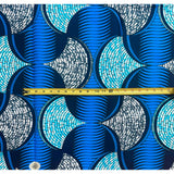 African Print Fabric/ Ankara - Shades of Blue, Gray 'Chidogo Stripes,’ YARD