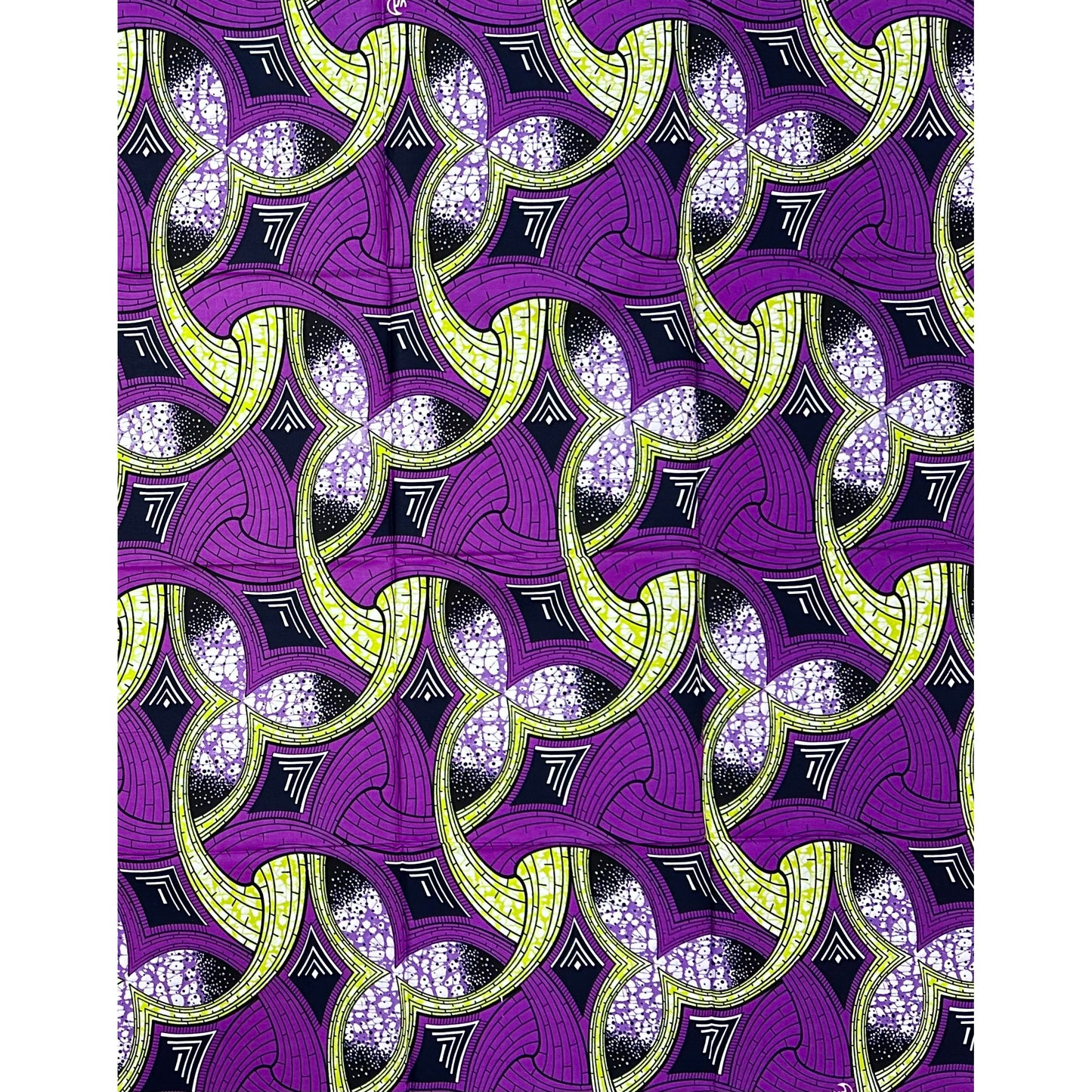 African Print Fabric/Ankara - Purple, Green "Niloufar" Design