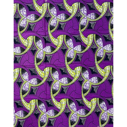 African Print Fabric/Ankara - Purple, Green "Niloufar" Design