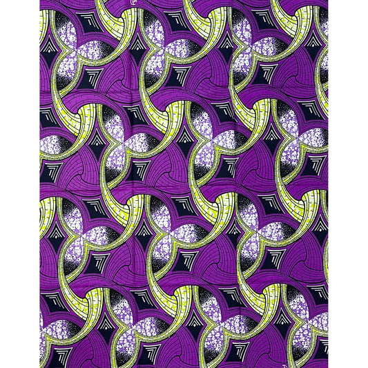 African Print Fabric/Ankara - Purple, Green "Niloufar" Design