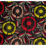 African Print Fabric/ Ankara - Dark Brown, Red, Yellow, Pink 'African Daisies' Design, YARD or WHOLESALE
