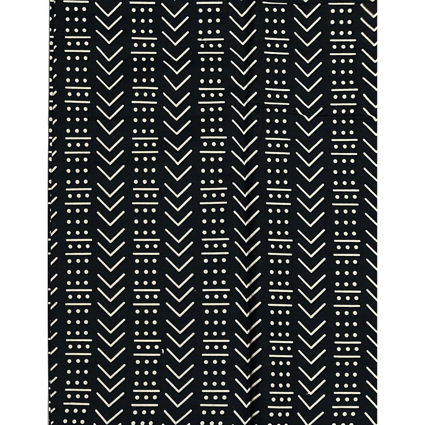 African Print Fabric/ Ankara - Black, Beige 'Dakar Dash’, YARD or WHOLESALE