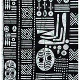 African Print Fabric/ Ankara - Black, White 'Ndalo Noir' Design, YARD or WHOLESALE