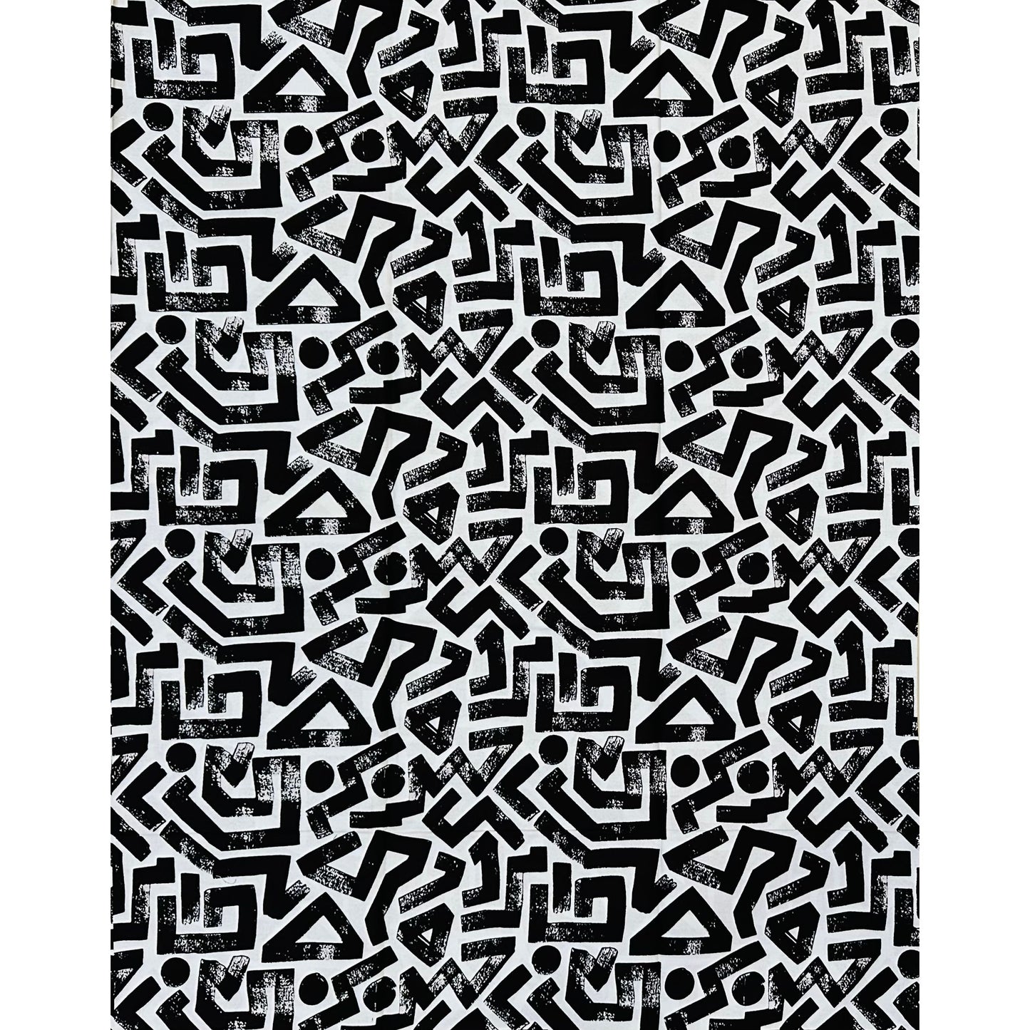 African Print Fabric/ Ankara - White, Black 'Ase Lines’, YARD or WHOLESALE