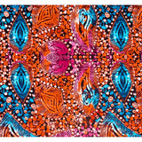 African Print Fabric/ Ankara - Orange, Pink, Teal, Black "Omilasa", Yard or Wholesale